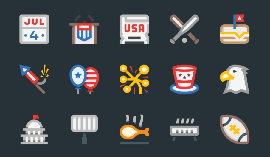 22 Free High Quality 4th Of July Independence Day Icons
